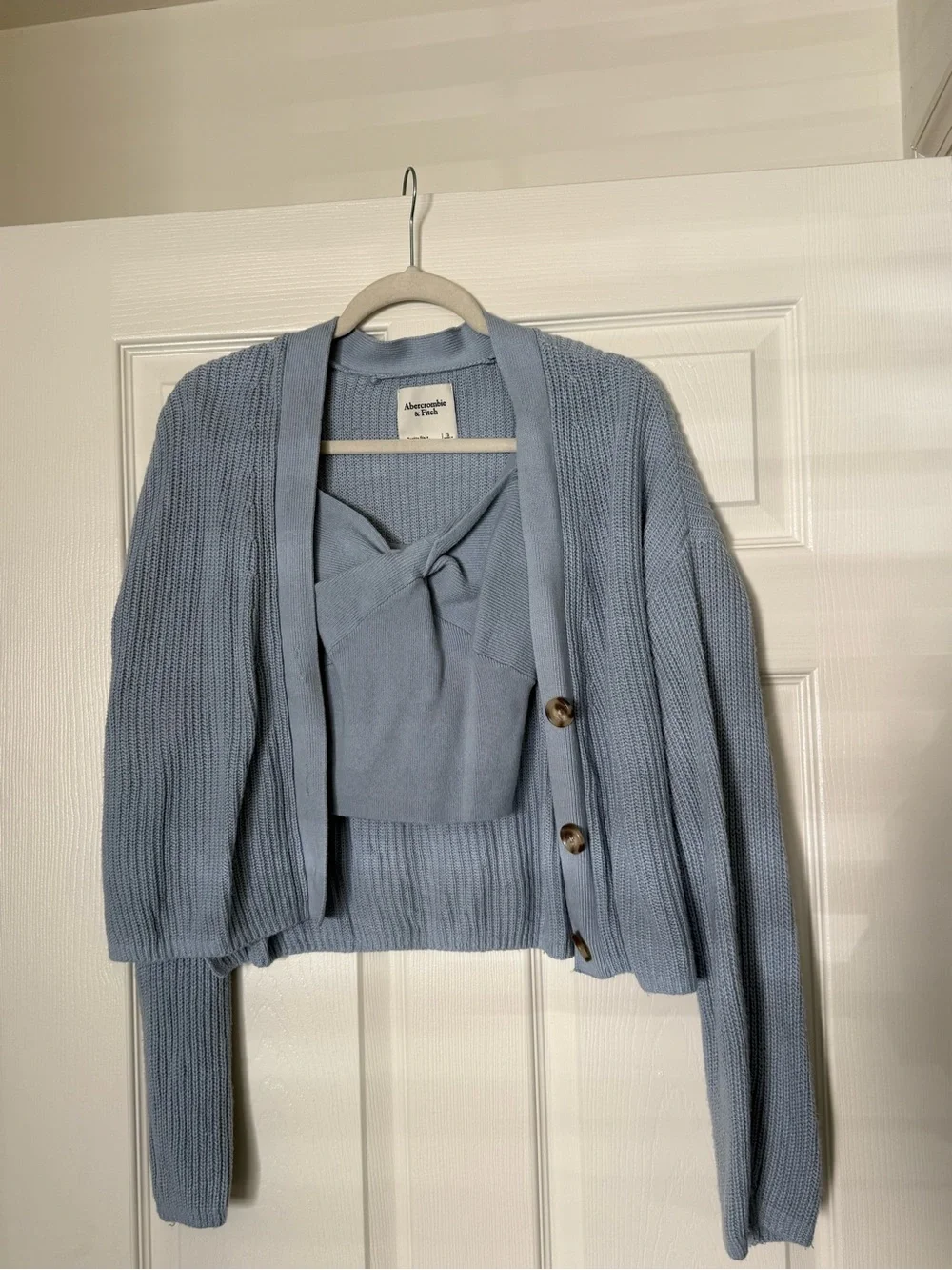 Abercrombie & Fitch Light Blue Knit Cardigan & Tank Set